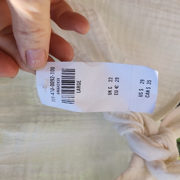 NWT Abercrombie & FitchWhite Cause Cropped Off-The-Shoulder Gauzy Beach … - Picture 6 of 7